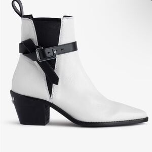 Zadig and Voltaire Tyler Cecilia Vintage White‎ Patent Leather boot size 6